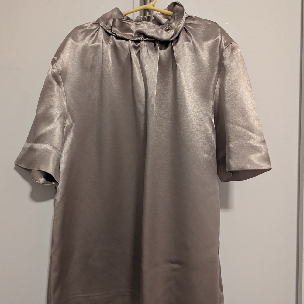 COS Shimmering Silver Satin Blouse